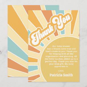 Carte De Remerciements Voici le fils retro garçon baby shower