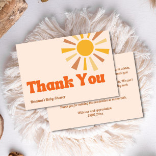 Carte De Remerciements Voici le fils super baby shower rétro