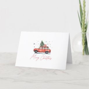 Carte De Remerciements Voiture d'aquarelle personnalisée Realtor Christma