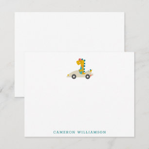 Carte De Remerciements Voiture de course Cute Dinosaur Stationery personn