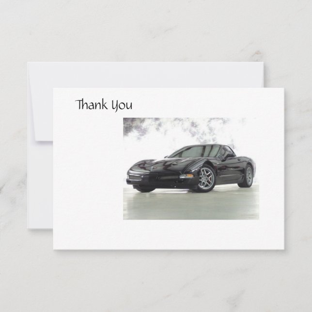 Carte De Remerciements Voiture de sport (Devant)