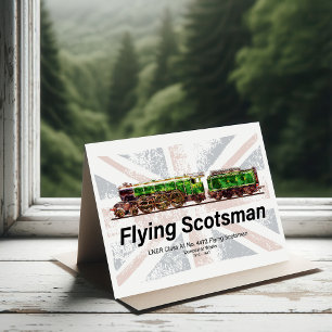 Carte De Remerciements Volant Scotsman Steam Train Anglais Locomotive