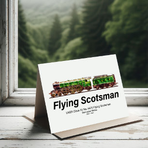 Carte De Remerciements Volant Scotsman Steam Train Anglais Locomotive