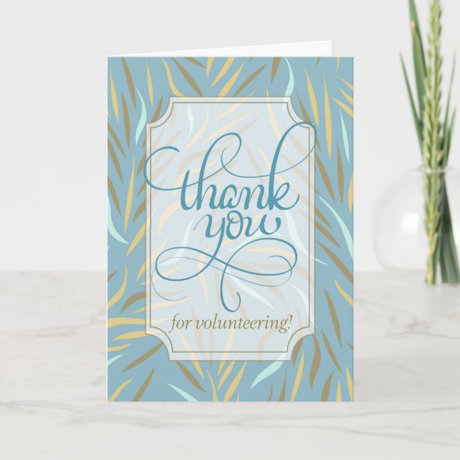 Carte De Remerciements Volontaire Sky Blue Botanical Tones Earthy (Devant)