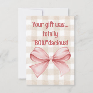 Carte De Remerciements Votre cadeau était un ruban à carreaux totalement 