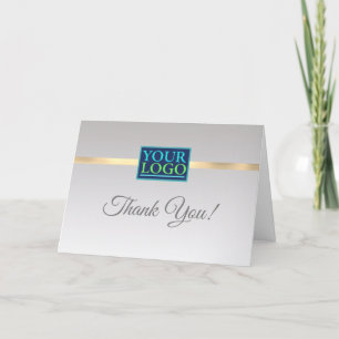 Carte De Remerciements Votre logo Nom commercial, Gris Gris Gris Gris Gri