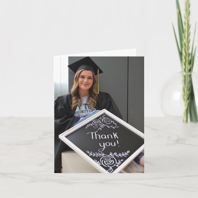 Carte De Remerciements Votre photo Blank Budget Graduation (Créateur téléchargé)