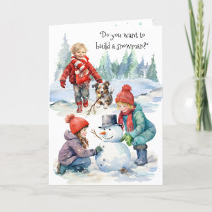 Carte De Remerciements Voulez-vous construire un Snowman ?