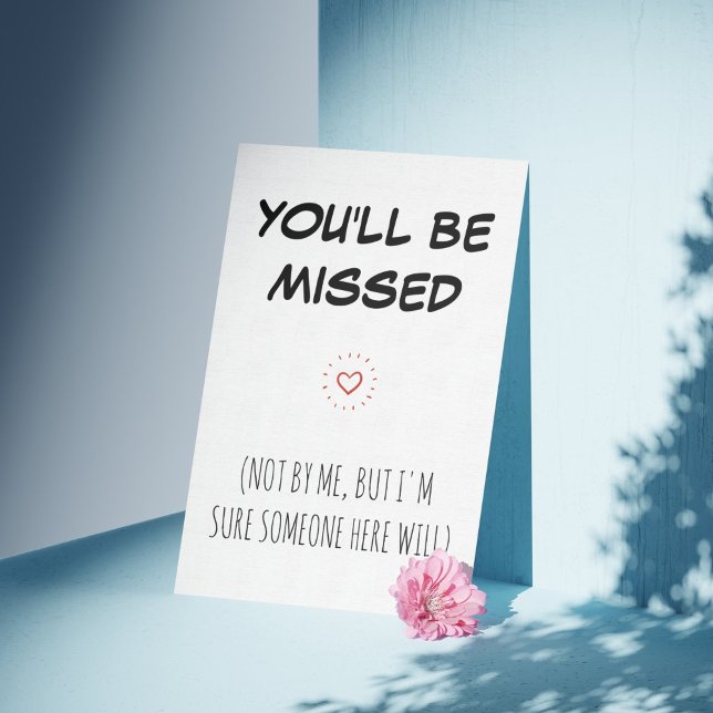 Carte De Remerciements Vous allez manquer : Coworker Personnalisé Quitter (You'll Be Missed: Personalized Coworker Leaving Cards)