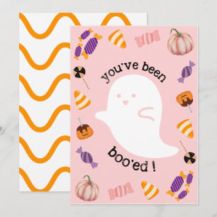 Carte De Remerciements Vous avez été Boo'ed Pink Halloween Card