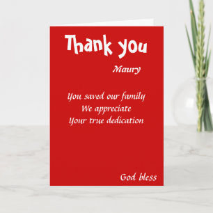 Carte De Remerciements vous avez sauvé notre maquillage familial