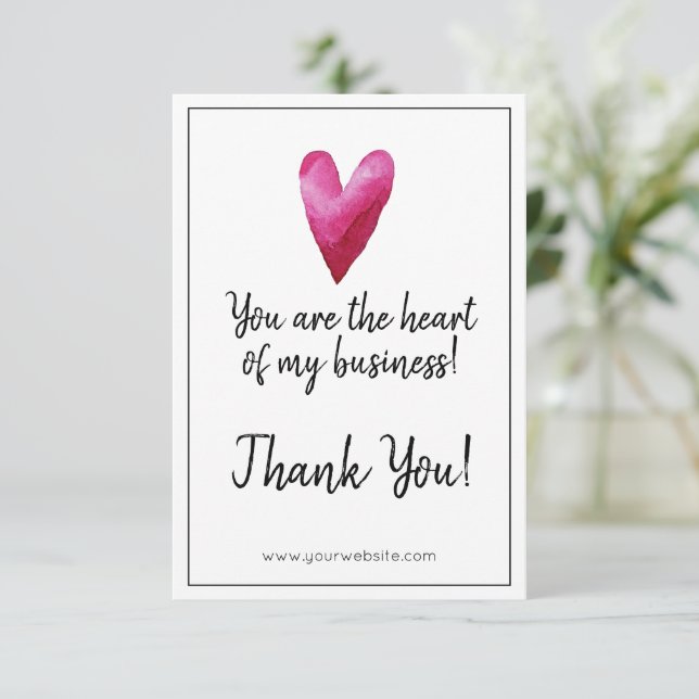 Carte De Remerciements Vous êtes le coeur de mon entreprise (Debout devant)