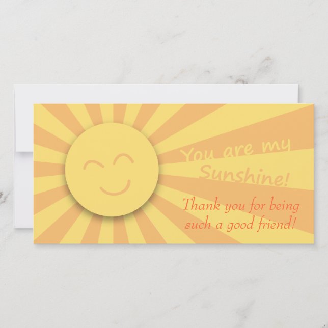 Carte De Remerciements Vous êtes mon Sunshine ! (Devant)