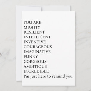 Carte De Remerciements "Vous Êtes Puissant, Résilient, Intelligent, Inven