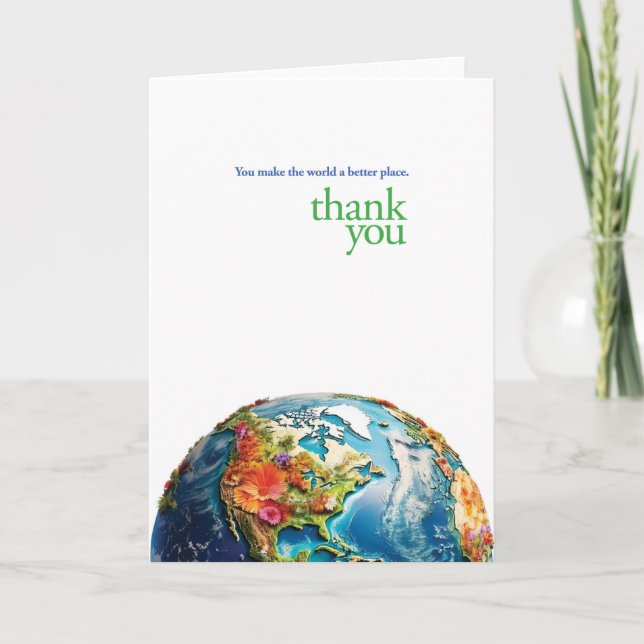 Carte De Remerciements Vous Faites Du Monde Un Meilleur Endroit (Devant)