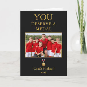 Carte De Remerciements Vous méritez une médaille Équipe de coach Photo