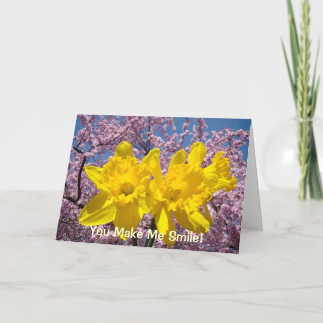 Carte De Remerciements Vous m'incitez à sourire ! Jonquilles de ressort (Devant)