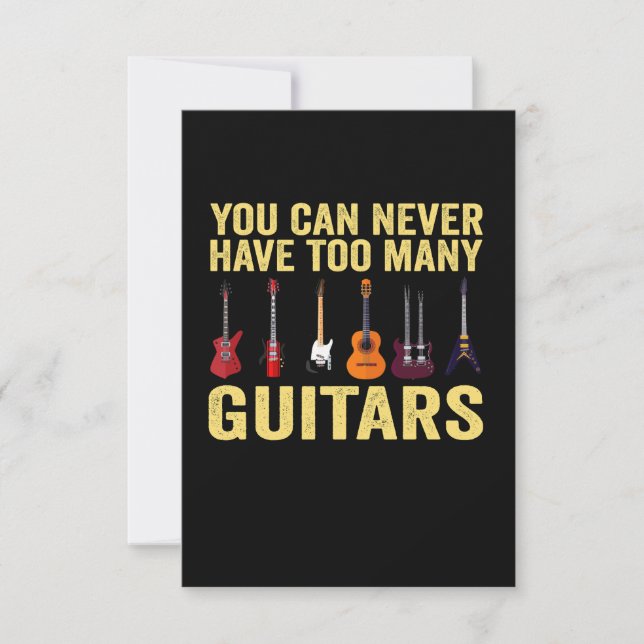 Carte De Remerciements Vous Ne Pouvez Jamais Avoir Trop De Guitares Drôle (Devant)