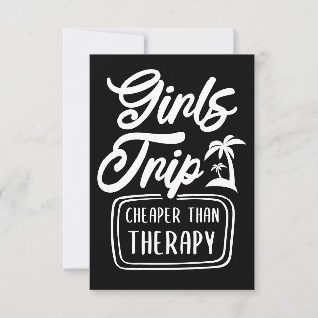 Carte De Remerciements Voyage Art Girls Voyage moins cher que la thérapie (Devant)