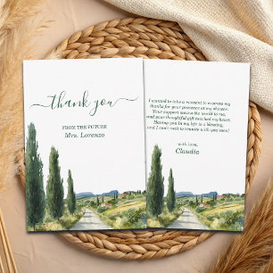 Carte De Remerciements Vue italienne élégante calligraphie Baby Shower