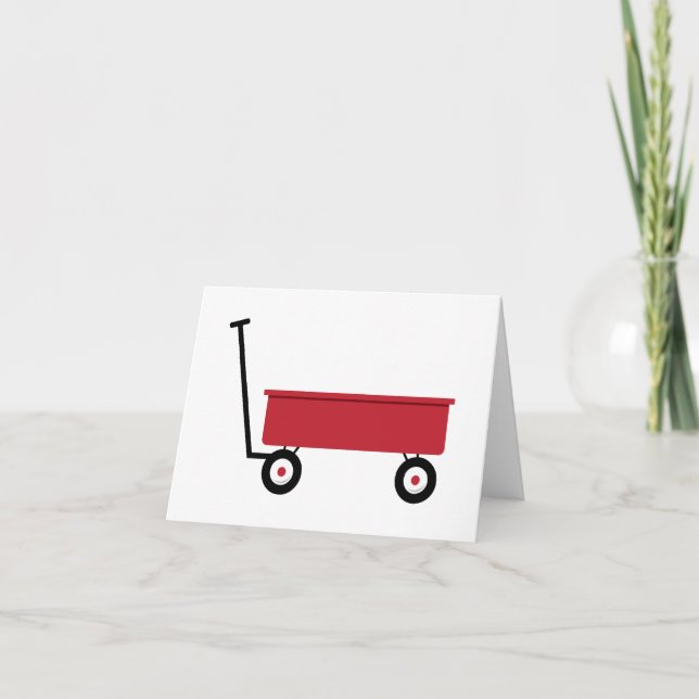 Carte De Remerciements Wagon rouge (Devant)