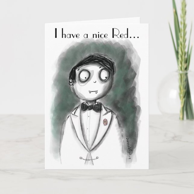 Carte De Remerciements Waiter Est Un Vampire (Devant)