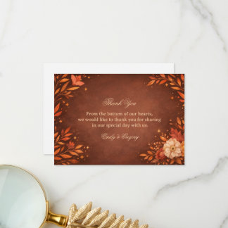Carte De Remerciements Warm Rustic Floral Appreciation
