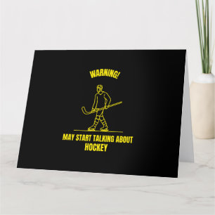 Carte De Remerciements Warning may start talking about hockey funny sport
