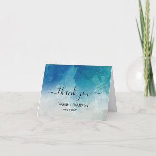 Carte De Remerciements Watercolor Ocean Beach Mariage été