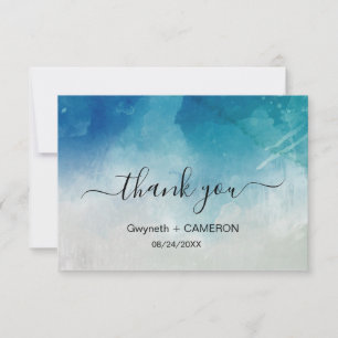 Carte De Remerciements Watercolor Ocean Beach Mariage été