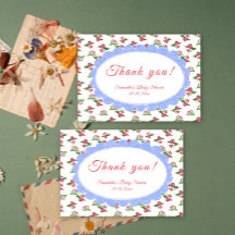 Watercolor vintage Flowers Baby Shower Thank you