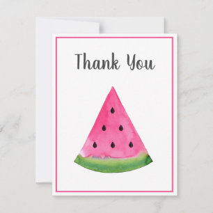 Carte De Remerciements Watercolor Watermelon Wedge
