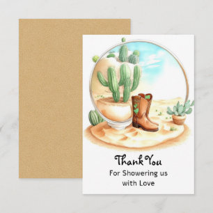 Carte De Remerciements Watercolor Wild West Boy Baby shower