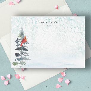Carte De Remerciements Watercolor Winter Wonderland