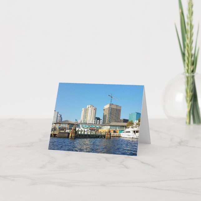 Carte De Remerciements Waterside District de Norfolk VA Scene (Devant)