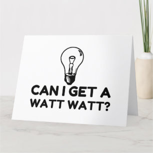 CARTE DE REMERCIEMENTS WATT WATT LIHGHT BULB