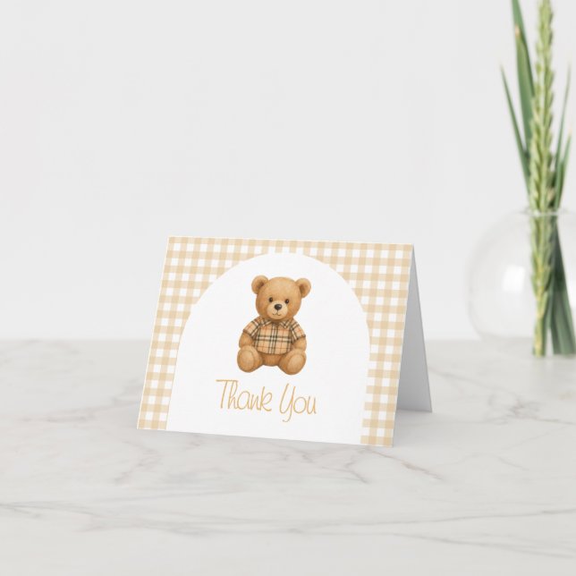 Carte De Remerciements We Can Bearly Wait Baby Shower  (Devant)