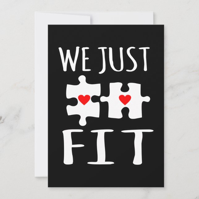 Carte De Remerciements We Just Fit Valentine Romantic Valentines Day Coup (Devant)