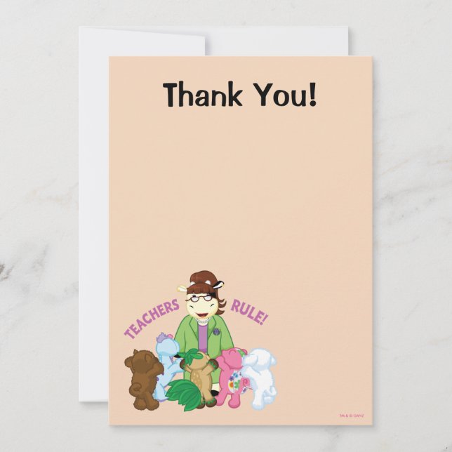 Carte De Remerciements Webkinz : Règle de professeurs ! (Devant)