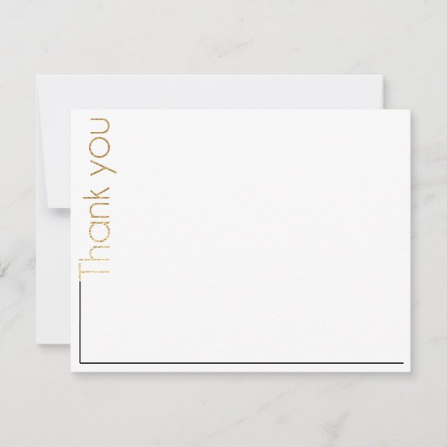 Carte de remerciements wedding shower Elegant Or & (Devant)