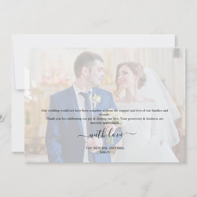 Carte De Remerciements Wedding Thank You Card (Dos)