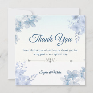 Carte De Remerciements Wedding Thank You Card Elegant Editable