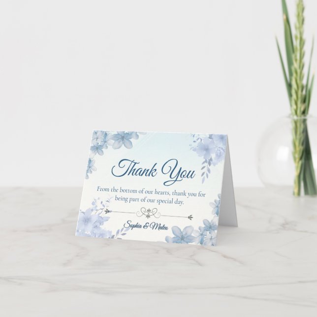 Carte De Remerciements Wedding Thank You Card Elegant Editable (Devant)