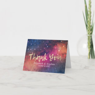 Carte De Remerciements Wedding Thank You Galaxy Star Nebula Constellation