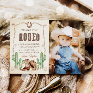 Carte De Remerciements Western Cowboy, fête d'anniversaire Photo