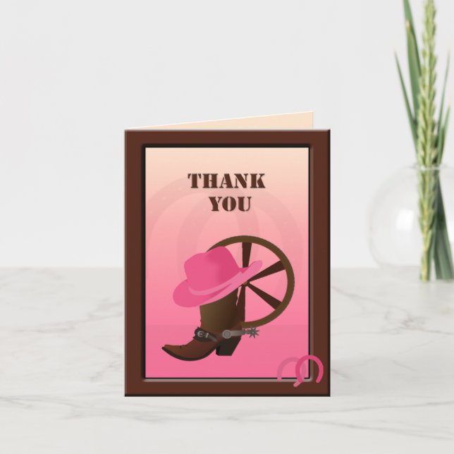 Carte De Remerciements Western Cowgirl Custom Thank Card (Devant)