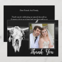 Western Rustic Black and White Bull Skull Photo