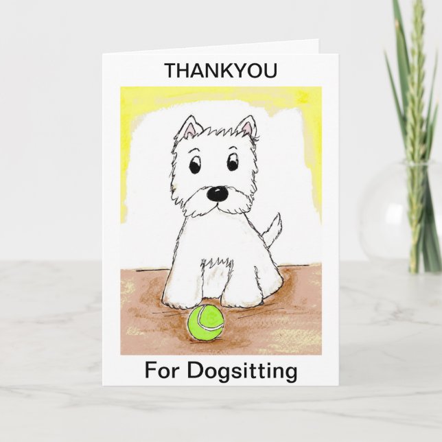 Carte De Remerciements Westie Thankyou for Dogsitting card (Devant)