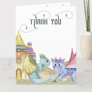 Carte De Remerciements Whimsal Fairytale Baby shower Dragon