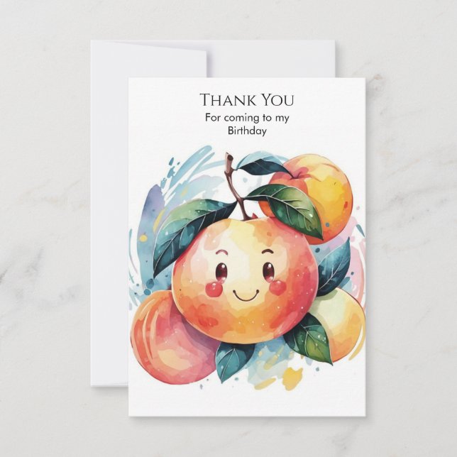 Carte De Remerciements Whimsical Colorful Peach Anniversaire (Devant)